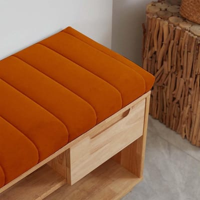 Bankkussen Outdoor - Tuin Zitkussen - Comfortabel Zitten - Waterdichte Stof - 120x40cm - Donker Oranje
