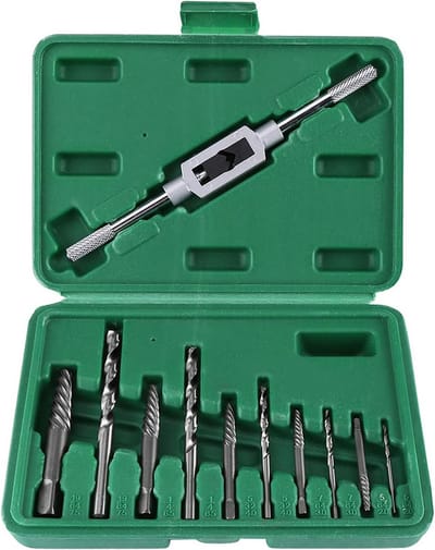 Schroefverwijderaar Set - Gereedschap Set - Beschadigde Schroeven Verwijderen - Hoge Hardheid Staal - 11 Delig - Zilverkleurig