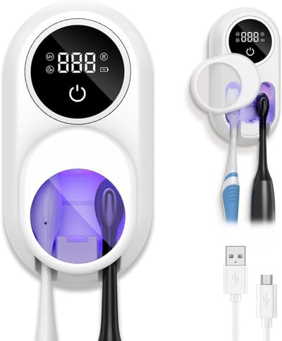 longziming -Intelligente UV-Zahnbürsten-Sterilisator - UV Desinfectiehouder - Elektrische Tandenborstel Sterilisator - UV-C Sterilisatie - Heteluchtdroging - Stofvrij Ontwerp - Draadloos Gebruik - 1 Stuks