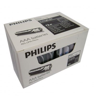 Philips Batterij LongLife AAA R03 12x4 stuks