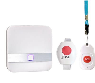 OUYLAF Senioren alarm - Emergency call button - SOS Noodknop - personenalarmering - seniorenalarm - alarm ouderen - senioren alarm polsband - noodbel voor senioren met 2 zenders en 1 ontvanger