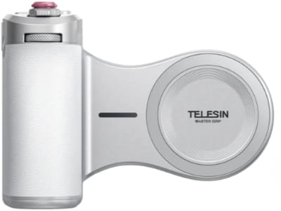Telesin Master Grip - Geschikt voor iPhone 17/16/15/14/13/12 - Handgrip voor iPhone - Dubbele MagSafe voor extra accessoires - Aanpasbare bediening - Wit