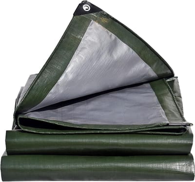 Afdekzeil 4x8m - Beschermzeil Vrachtwagenzeil - Alles Afdekken - Scheurvast Waterdicht PE - 180 g/m² - Groen Zilver