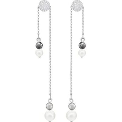 Swarovski Canopy Chain Geperforeerde Oorbellen Damesoorbellen Zilver 5412408 Silver white