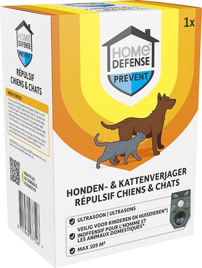 Home Defense - Honden en kattenverjager ultrasoon - 105m2 bereik - Op zonneenergie - Kattenschrik - Hondenverjager - Anti kat