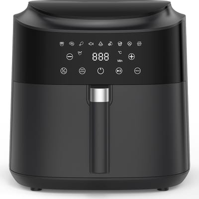 Airfryer - Digitale Energiezuinig en met weinig olie Heteluchtfriteuse - 2350W Snel Koken - 9-in-1 - Schudherinnering - Vaatwasserbestendig - Warmhoudfunctie - Metalen Binnenkant - Gelijkmatig garen