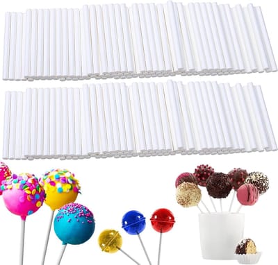 300 Stuks Papieren Cake Pop Stokjes voor Lollies, Taarten en Desserts - 10cm × 3.5mm, Ideaal voor Feestjes en Bakprojecten
