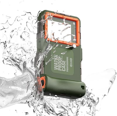 Waterdichte Telefoonhoes Universele Smartphone Cover - Duiken - Snorkelen - Onderwater - iPhone Samsung Huawei Google OnePlus Xiaomi Motorola - Groen/Oranje
