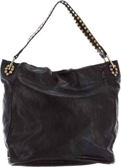 CAMPOMAGGI Leren Schoudertas Handtas Shoulder Bag Moro Bruine