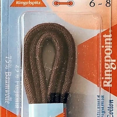 Ringpoint Dunne Ronde Schoenveters Donkerbruin 60 cm x 2,5 mm – 75% Katoen – 1 Paar
