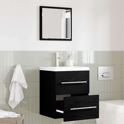 vidaXL - Badkamermeubel - Set - met - lade - met - opslag - Zwart - 41 - x - 38,5 - x - 48 - cm