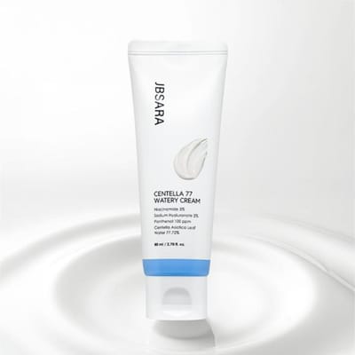 JBSARA CENTELLA 77 Watery Cream Niacinamide 5% Sodium Hyaluronate 2% Panthenol 100 ppm Centella Asiatica Leaf Water 77.72% 80ml (3 Options) 1PCS white