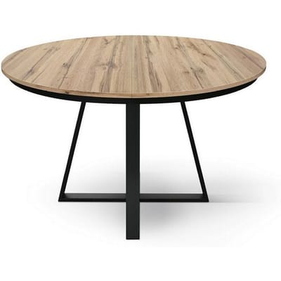 Ronde tafel in eikenhout met antraciet onderstel, langwerpig ⌀120 - PANTELLERIA