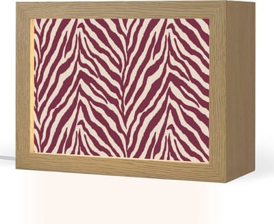Tafellamp 20x15 cm - LED lamp - Zebra - Motief - Bordeaux - Rood - Decoratieve tafellampen - Dimbaar - Tafellampje slaapkamer - Woonkamer binnen