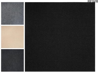 RFWR® Zelfklevende tapijttegels voor vloeren - Set van 10, zwart, eenvoudig te installeren, ideaal voor thuis en kantoor
