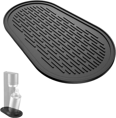 Zwarte Siliconen Mat voor Soda Duo - Lekvrij, Waterdicht en Antislip, Keukenaccessoires voor Bescherming van Werkbladen