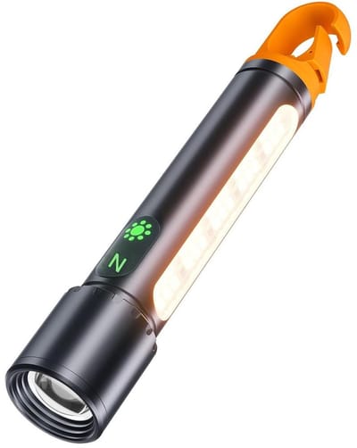 GELLDG Zaklamp - Oplaadbare LED-zaklamp - 750 lumen - 9 standen - Superhelder - Zoomfunctie - Waterdicht - Krachtige zaklamp, geschikt voor kamperen, wandelen en noodgevallen