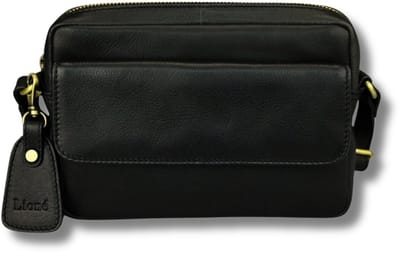 Leren Schoudertas – Zwart – Sara – Compact & Elegant – Crossbody – Echt Leer – Just Lioné