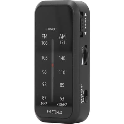 Zakradio Mini AM FM Stereo Radio AAA Batterij Aangedreven Draagbare Radio met Oortjes voor Binnenshuis