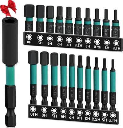 21-delige Hex Schroevendraaier Bits Set met 1/4 Inch Hex Shank voor Accuschroevendraaiers - Inclusief H1.5/H2/H2.5/H3/H3.5/H4/H5/H6/H8/H10 Bits voor Precisiewerk en Klusprojecten