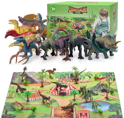YANAH Dinosauruspark - Speelgoed Set - met Speelmat - Educatief speelgoed voor 3 tot 8 Jaar