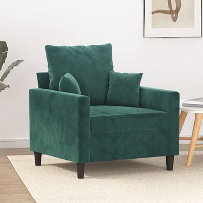 vidaXL - Fauteuil - 60 - cm - fluweel - donkergroen