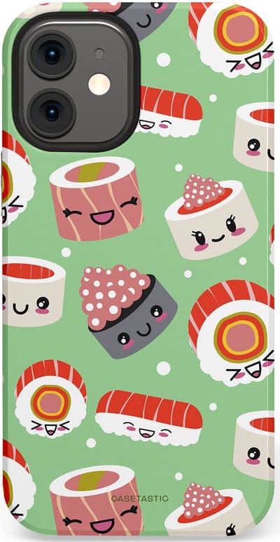 Casetastic Hoesje Geschikt voor Apple iPhone 12 Mini - Stijlvolle Beschermende Duo-layer Case - Sushi wonders
