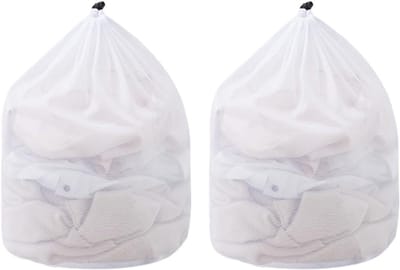 2 stuks waszakken met ritssluiting voor delicate kleding 30x40 cm wasmachine net