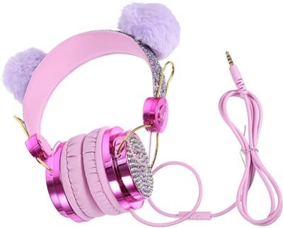 Kinder Koptelefoon - Koptelefoon Meisjes - Online Leren - Volumebegrenzer 85 dB - 120 cm kabel - Willekeurig