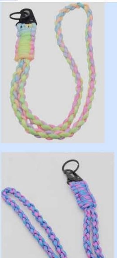 Cosensi - Set van 2 Gekleurde Gevlochten Lanyards met Werkkaarten