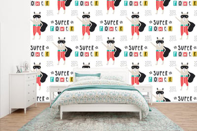 Behang - Fotobehang Jongens - Patroon - Superheld - Breedte 400 cm x hoogte 240 cm