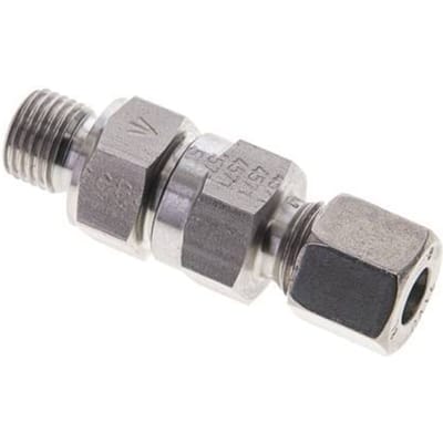 8L (M14x1.5) & G1/4'' Regeling-Uit RVS Terugslagklep Snijring Buitendraad 0.2-250 bar ISO 8434-1