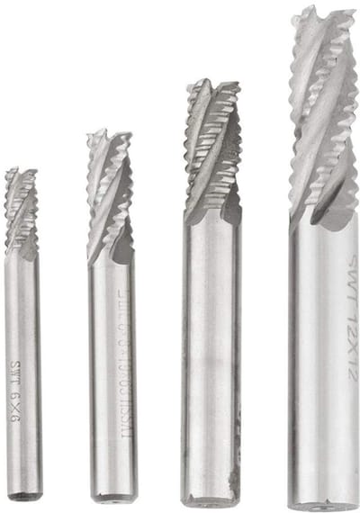 Dailygoods- Freesset 4 Delig - HSS Freesgereedschap - Voor CNC Freesmachine - M6/M8/M10/M12 - Duurzaam Sneldraaistaal - Lange Levensduur