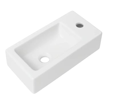 DutchLine - Crea Mini Fontein - Glans Wit - Kraangat Rechts