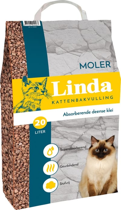 Linda Moler - Kattenbakvulling - Absorberend - 20 Liter - CA 11KG - 1ST