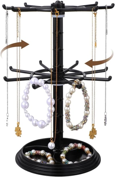 Rotatable Jewelry Stand voor Sieraden, Sleutels en Haaraccessoires - Klein Organisator voor Gemakkelijke Toegang op Bureau