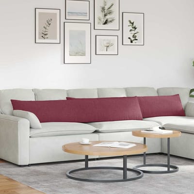 vidaXL - Zitkussens - 2 - st - Stof - Wijnrood - 200 - x - 40 - cm