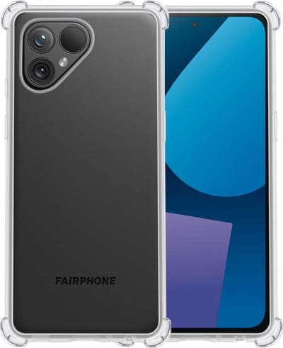 Hoesje - Geschikt voor Fairphone 5 - Sterk & Shockproof - Siliconen Shock Case - Hoes Cover - Telefoonhoes - Transparant