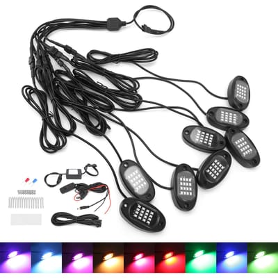 Auto LED Sfeerverlichting Onderkant Bluetooth Afstandsbediening 1V8 voor Off-Road Vrachtwagens ATV UTV Motoren black