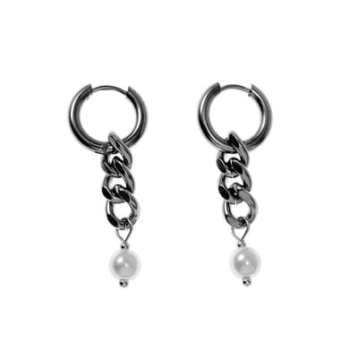 ∅15mm Oorringen Dames - RVS - Langer Oorbellen Oorbellen met Kettinghanger