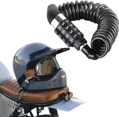 Fietsslot - 1 stuk - Kettingslot fiets - Helmslot - 150 CM - met cijferslot - Kettingslot fiets - Fietsbeveiliging - Klein Fietsslot - Mountainbike en Racefiets Slot Lichtgewicht - kabelslot fiets cijferslot - codeslot - zwart