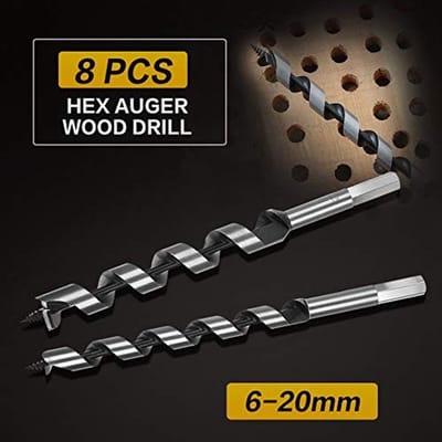 Dailygoods - Punta per Trapano - 8-delige Set - Voor Houtbewerking - 23 cm - Acciaanstalen Boorpunt - Geschikt voor Falegnameria - Professionele Kwali...