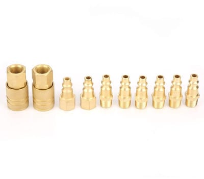 Dailygoods - NPT Adapter Set - 10-delige set voor Compressed Air - 1/4 inch maat - Snelkoppelingen - Voor Copper Tools - Betrouwbare verbindingen - Ge...
