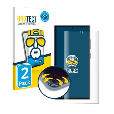 BROTECT - Screenprotector voor Samsung Galaxy S24 Ultra - Folie Beschermfolie transparant volledig dekking - 2 Stuks