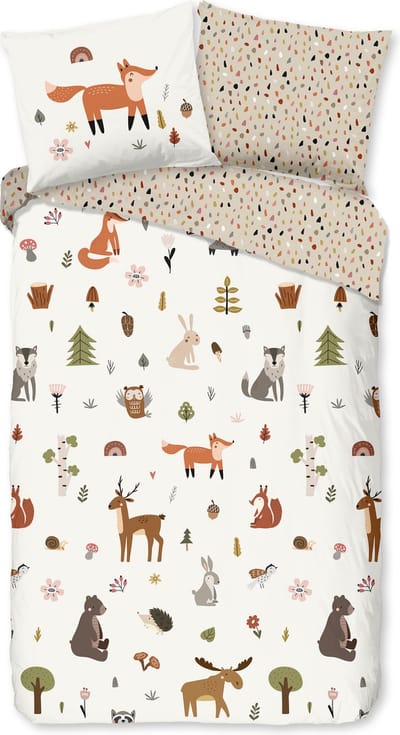 Good Morning dekbedovertrek vos - 1 persoons 140x200/220 cm - Multi - 100% Katoen renforc�