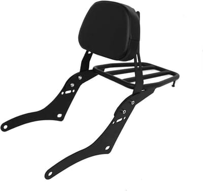 Motorfiets Rugleuning - Passagierskussen Sissybar - Comfortabel Rijden - Afneembaar Ontwerp - Universele Pasvorm - Zwart