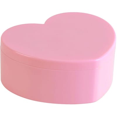 Boîte à Bijoux en Forme de Cœur Plastique 2 Couches Mignon Petit Organisateur de Bijoux Étui pour Anniversaires Mariage Saint-Valentin Rose pink