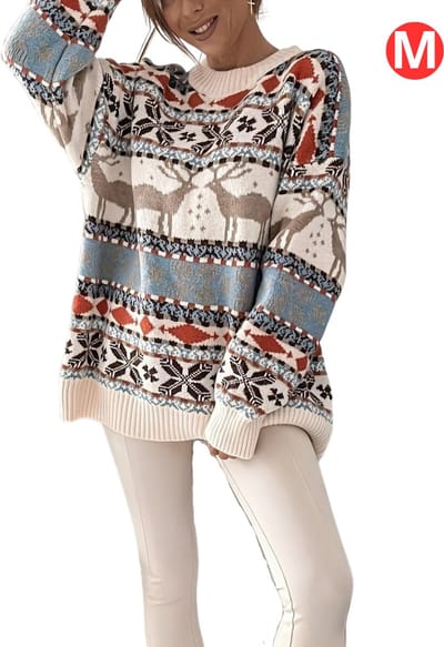 Bovista Kersttrui - Dames - Foute Kersttrui - Christmas Sweater - Kerst Sweater - Christmas Jumper - Pyjama - Winter - Maat M - Oversized