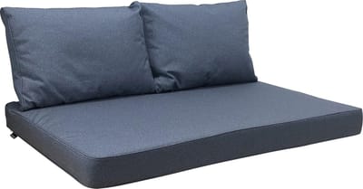 Madison - Loungekussen - Tuinkussen - Palletkussen - Rugkussen - 3-delig - Waterbestendig - 120 x 80cm - Manchester Denim Grijs
