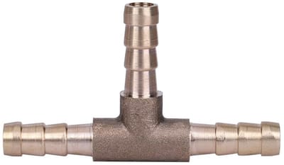 Allecto - Slangconnector - 3-Weg T-stuk voor Lucht Water Gas en Olie - 6mm - Messing - Duurzaam en Betrouwbaar - Geschikt voor Tuin en Klussen - Co...